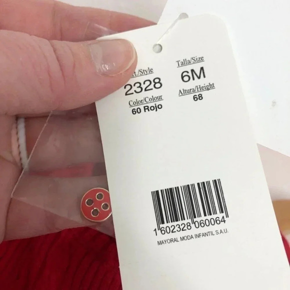 NWT Mayoral Chic cardigan sweater red cable knit peplum hem size 6 months - Picture 6 of 14